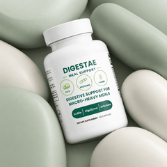 Digestae Meal Support bottle in sage green product setting
